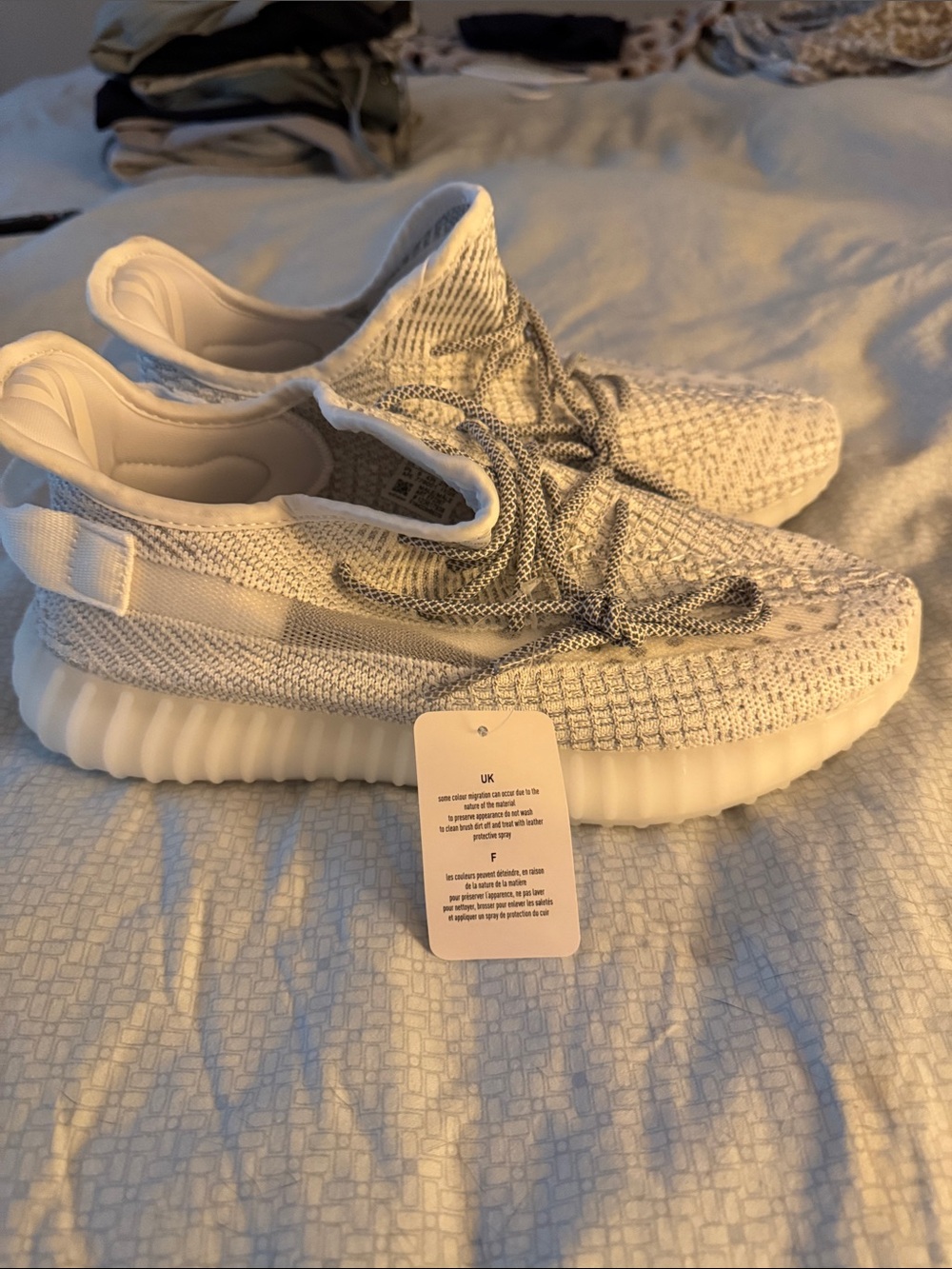 adidas Athletic Shoes White Gray Knit Sneakers